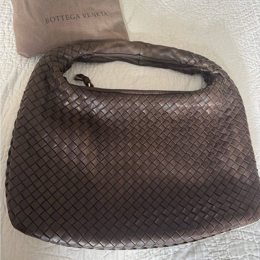 Bottega Veneta Dark Brown Intrecciato Hobo Bag - Picture 2 of 15